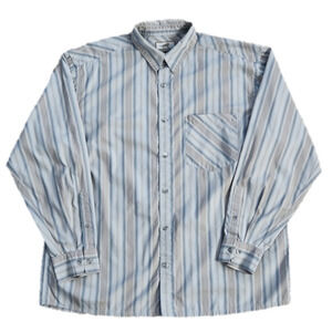 𝅺horny Toad Gray Striped Button-Up Shirt